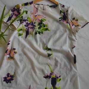Watercolour painted floral blouse